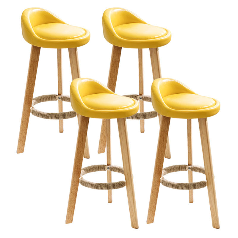Scandinavian Restaurant Footrest Stool Matte Finish Upholstered Bar Stools