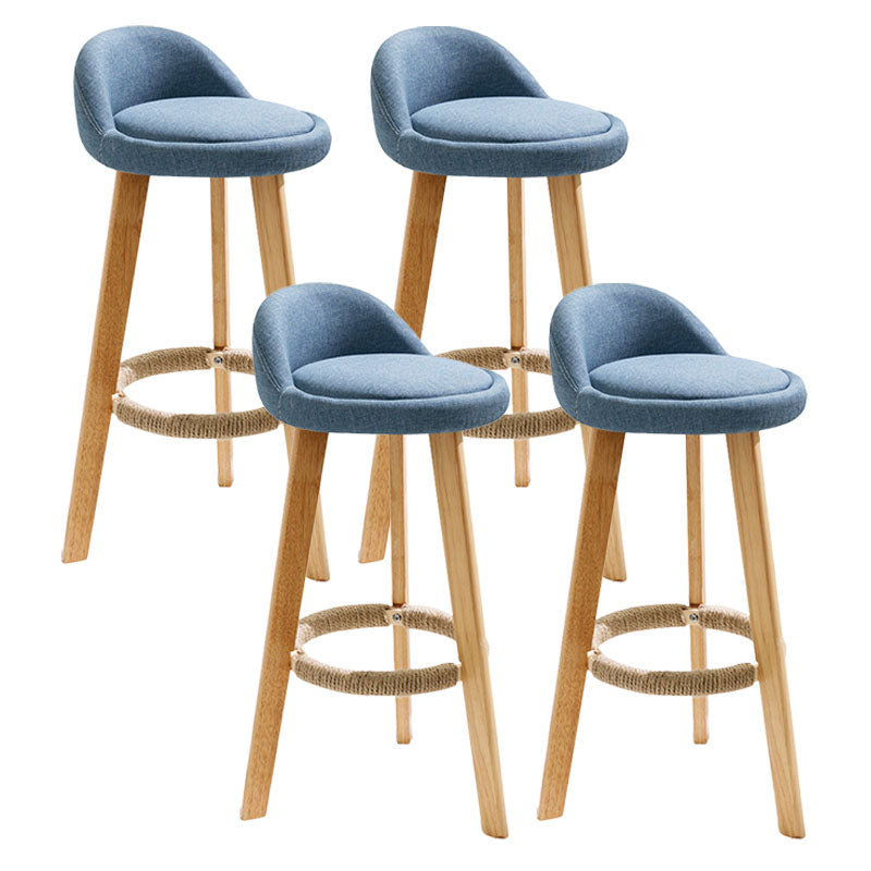 Scandinavian Restaurant Footrest Stool Matte Finish Upholstered Bar Stools