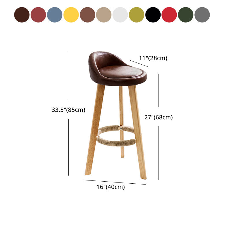 Scandinavian Restaurant Footrest Stool Matte Finish Upholstered Bar Stools