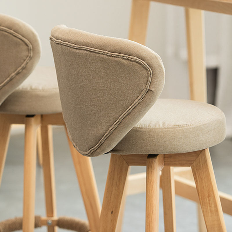 Modern Rubberwood Solid Wood Bar Stool Matte Finish Home Stool