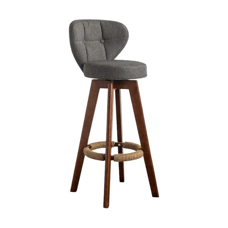 Modern Rubberwood Solid Wood Bar Stool Matte Finish Home Stool