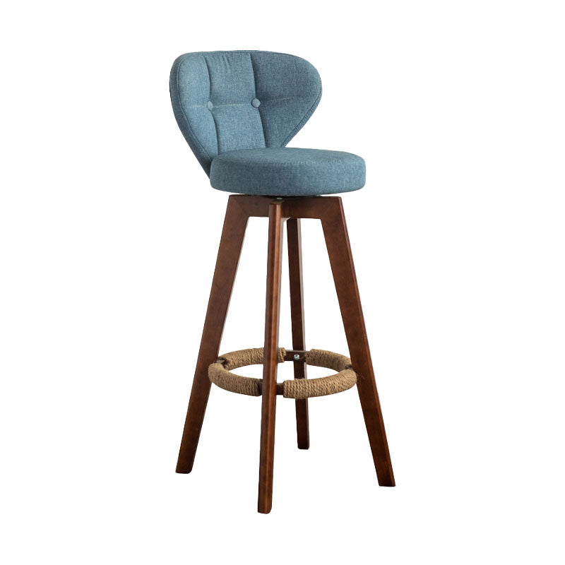 Modern Rubberwood Solid Wood Bar Stool Matte Finish Home Stool
