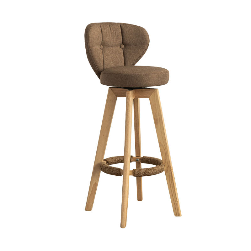 Modern Rubberwood Solid Wood Bar Stool Matte Finish Home Stool