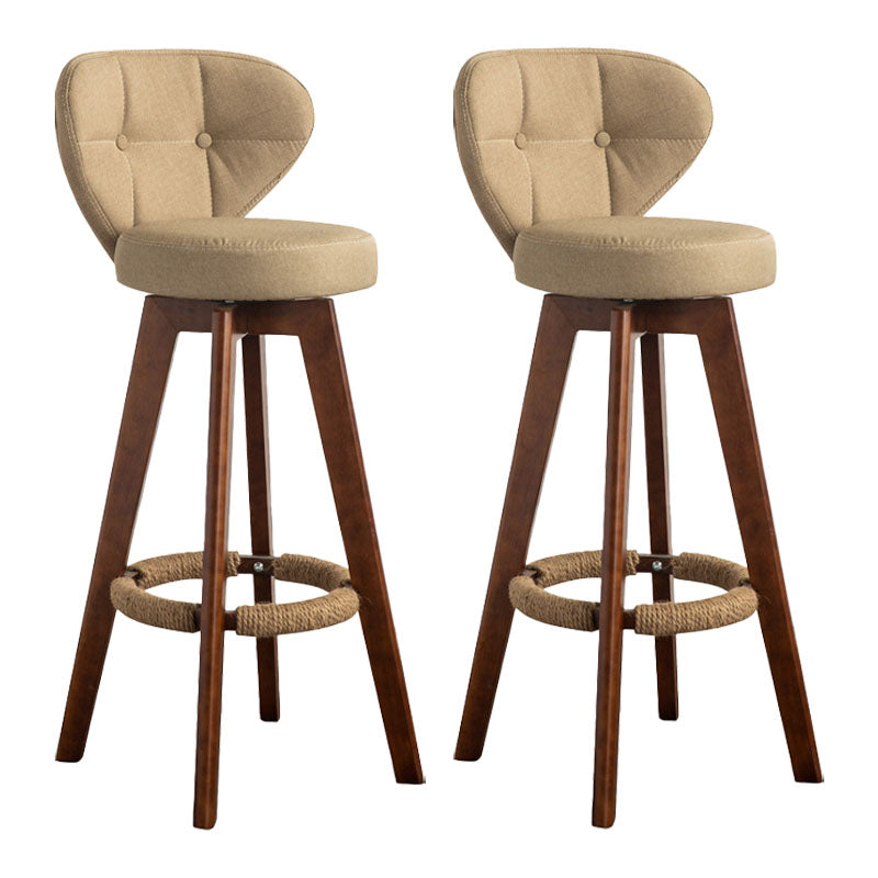 Modern Rubberwood Solid Wood Bar Stool Matte Finish Home Stool