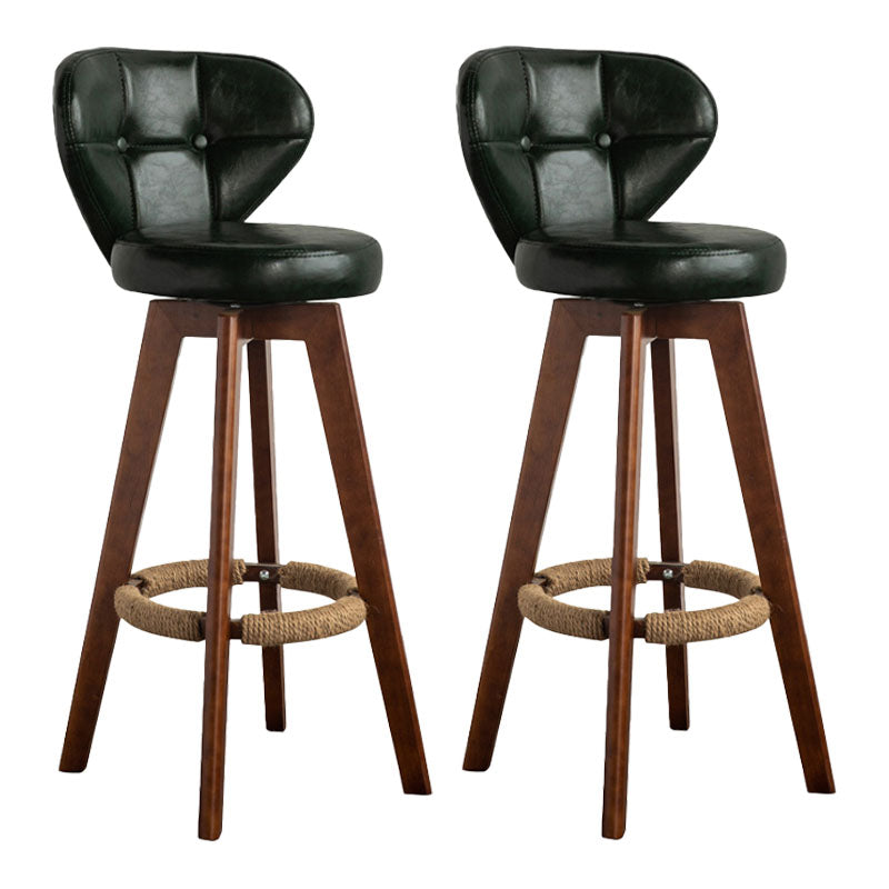 Modern Rubberwood Solid Wood Bar Stool Matte Finish Home Stool