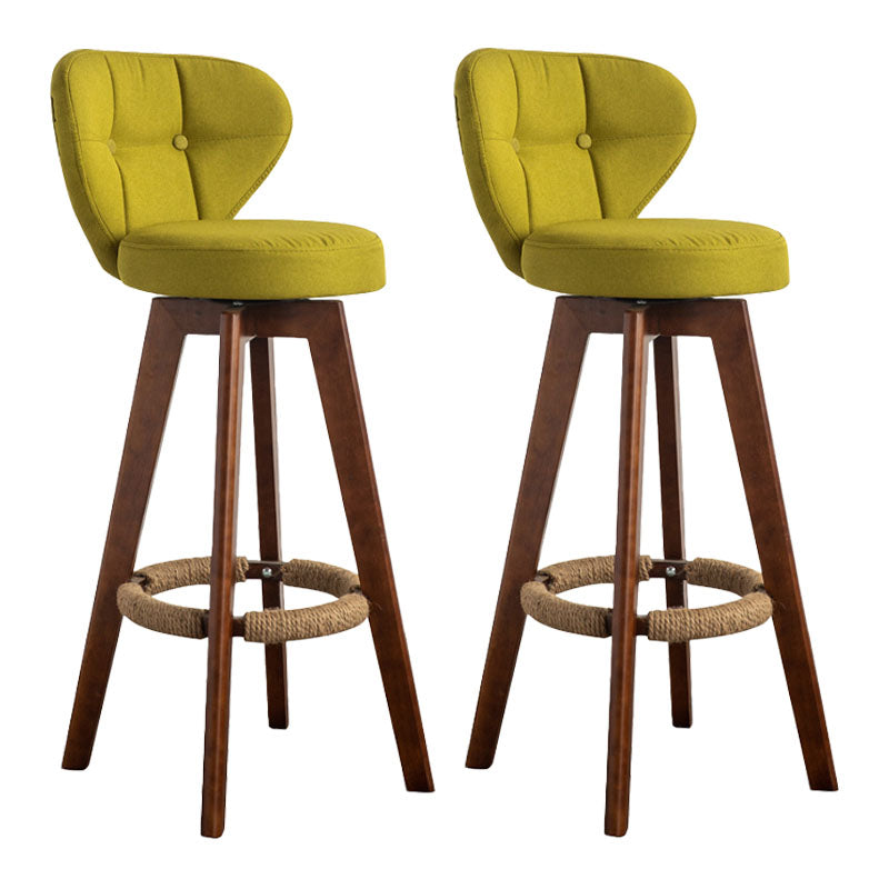 Modern Rubberwood Solid Wood Bar Stool Matte Finish Home Stool