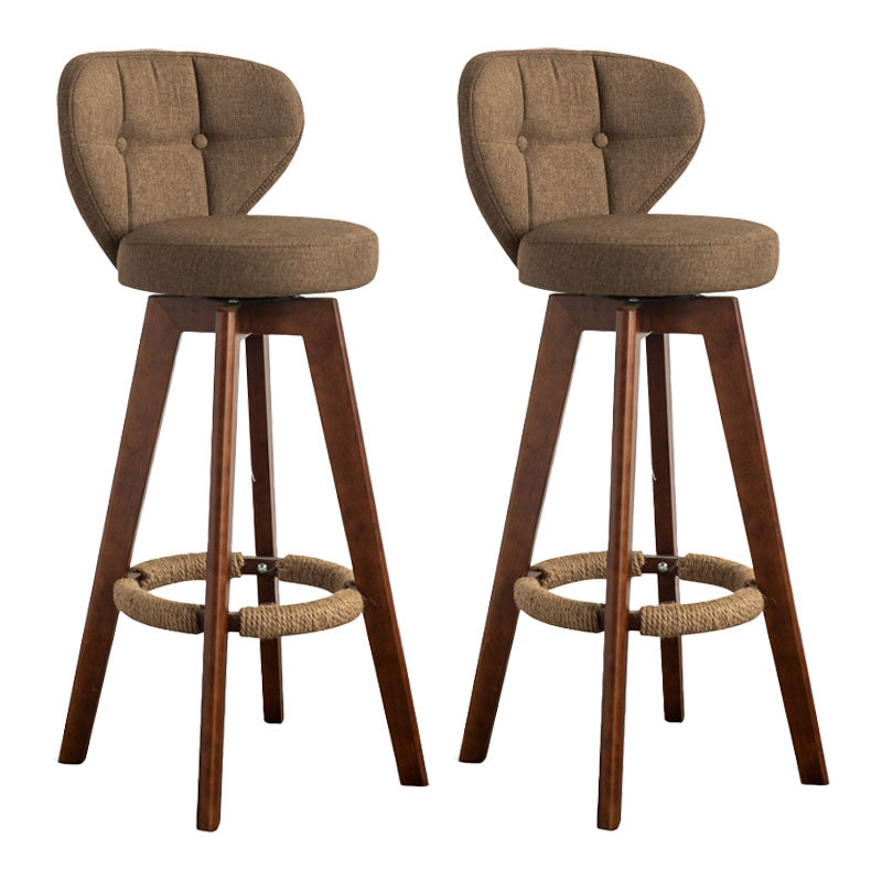 Modern Rubberwood Solid Wood Bar Stool Matte Finish Home Stool