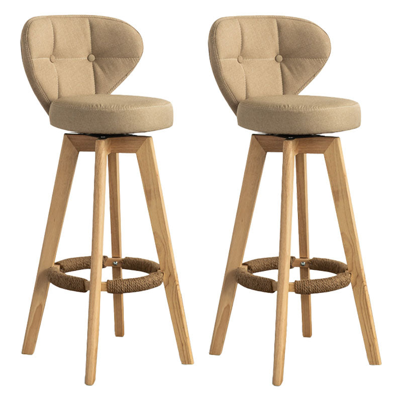 Modern Rubberwood Solid Wood Bar Stool Matte Finish Home Stool