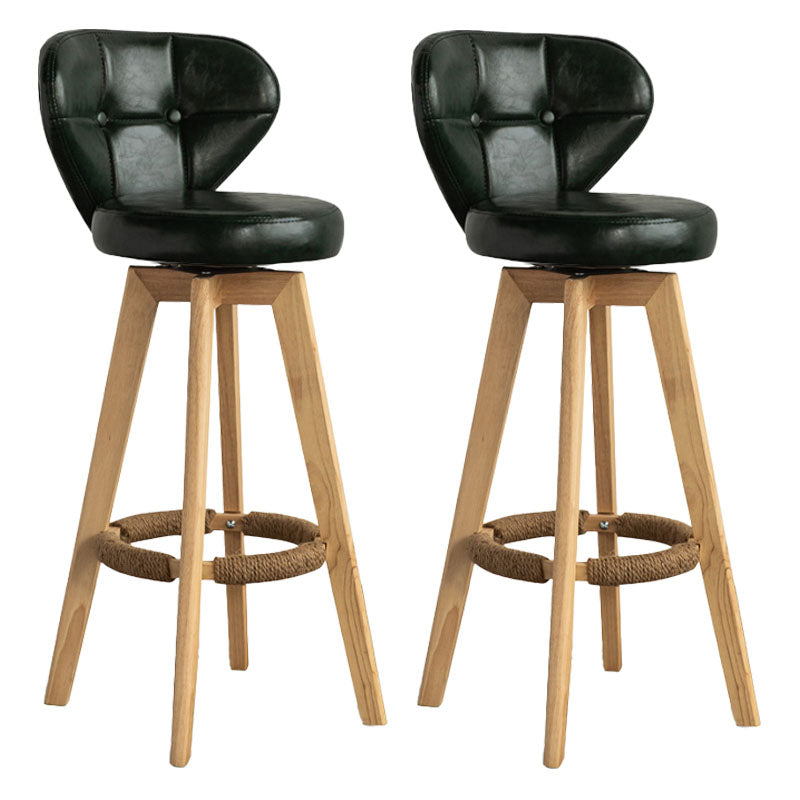 Modern Rubberwood Solid Wood Bar Stool Matte Finish Home Stool