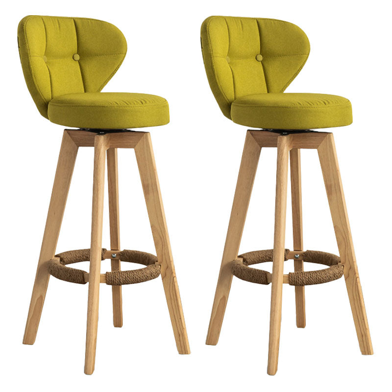 Modern Rubberwood Solid Wood Bar Stool Matte Finish Home Stool