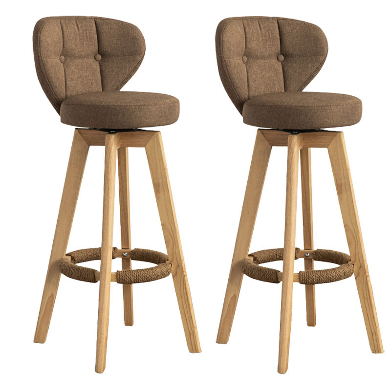 Modern Rubberwood Solid Wood Bar Stool Matte Finish Home Stool
