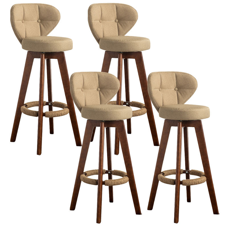 Modern Rubberwood Solid Wood Bar Stool Matte Finish Home Stool