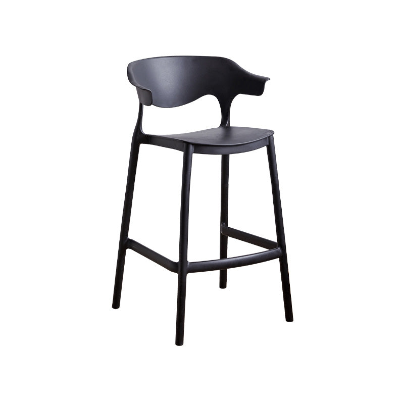 Scandinavian Stackable Milk Tea Shop Stool Matte Finish Plastic Barstool