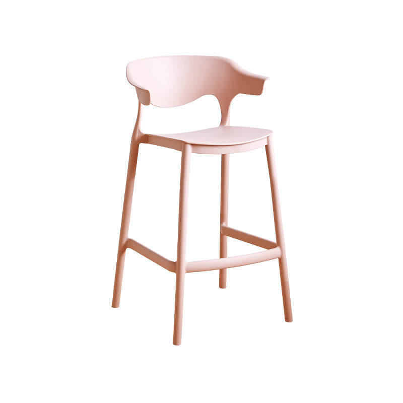 Scandinavian Stackable Milk Tea Shop Stool Matte Finish Plastic Barstool