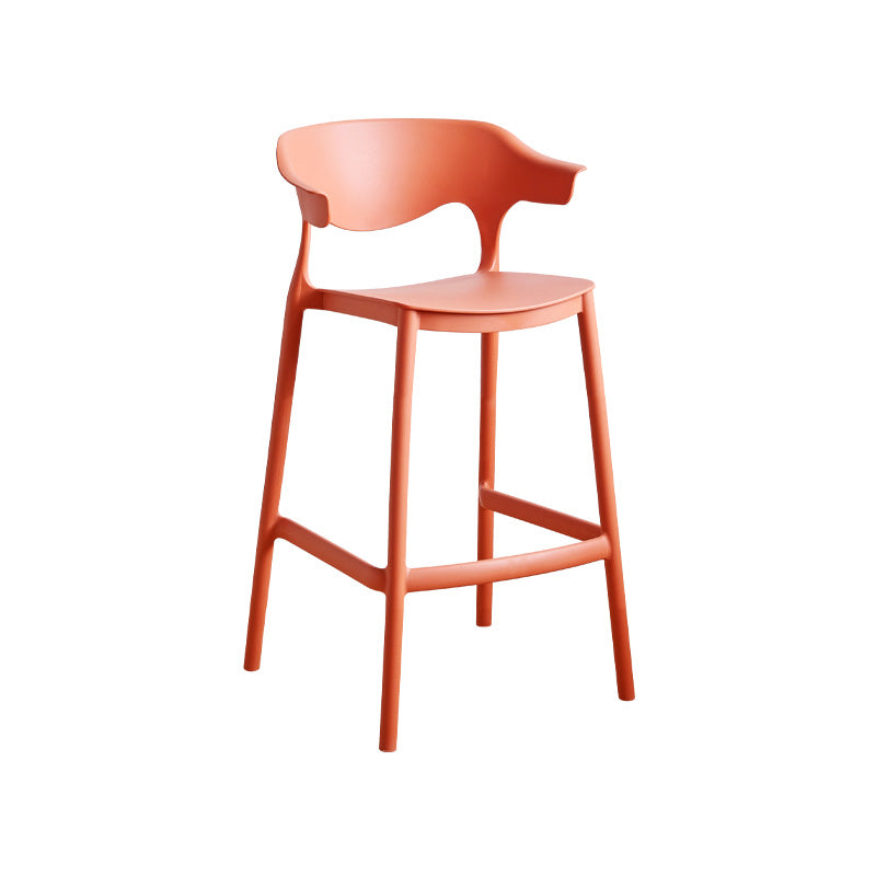 Scandinavian Stackable Milk Tea Shop Stool Matte Finish Plastic Barstool
