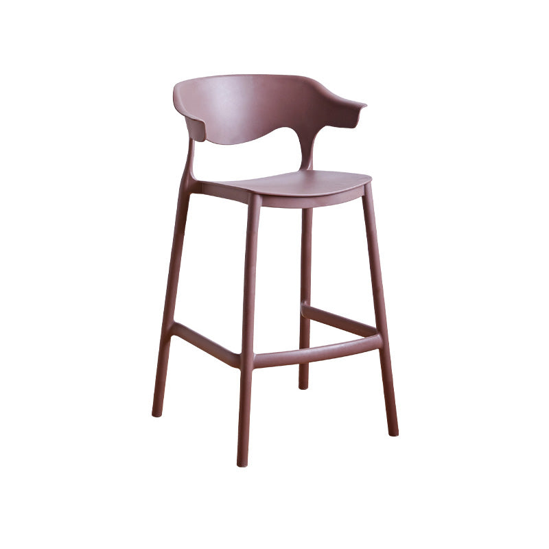 Scandinavian Stackable Milk Tea Shop Stool Matte Finish Plastic Barstool