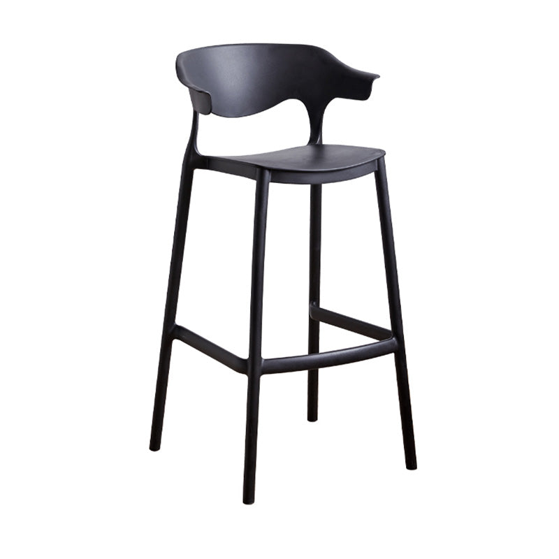 Scandinavian Stackable Milk Tea Shop Stool Matte Finish Plastic Barstool