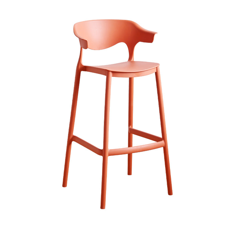 Scandinavian Stackable Milk Tea Shop Stool Matte Finish Plastic Barstool