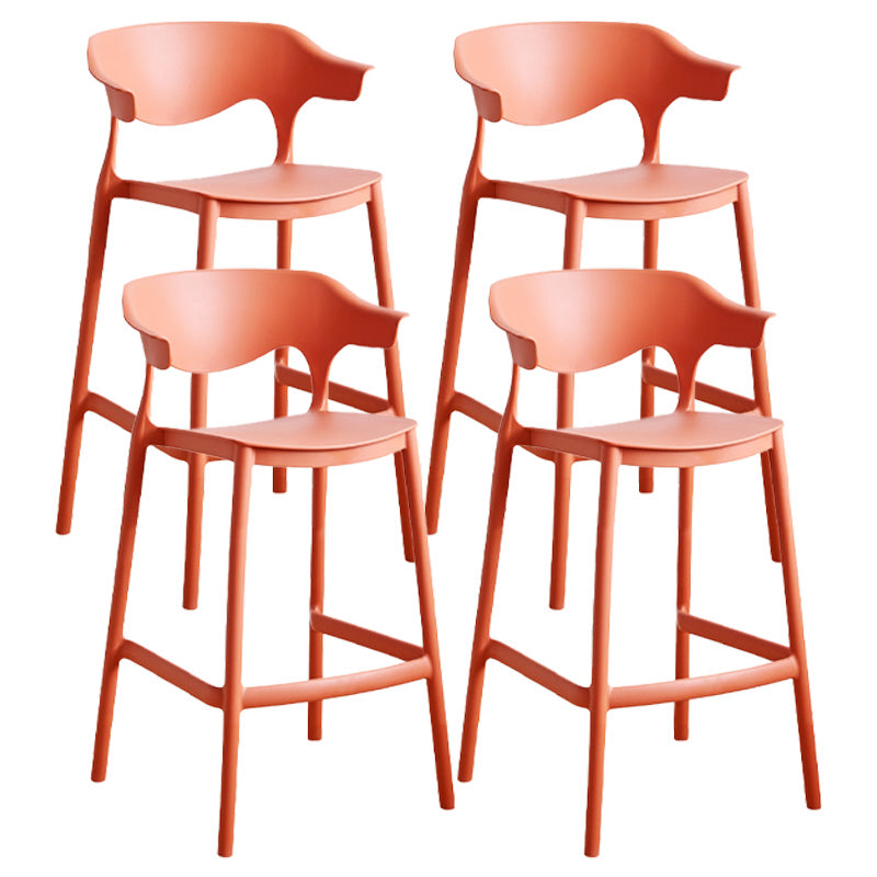Scandinavian Stackable Milk Tea Shop Stool Matte Finish Plastic Barstool