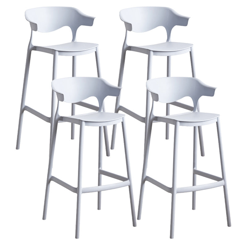Scandinavian Stackable Milk Tea Shop Stool Matte Finish Plastic Barstool