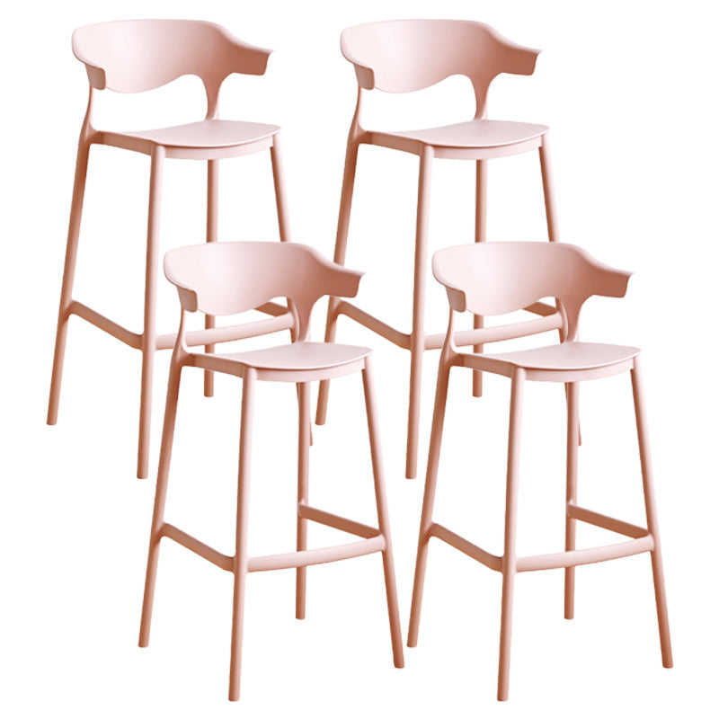 Scandinavian Stackable Milk Tea Shop Stool Matte Finish Plastic Barstool
