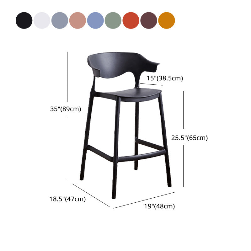 Scandinavian Stackable Milk Tea Shop Stool Matte Finish Plastic Barstool