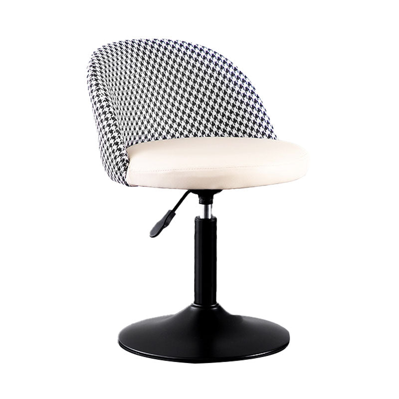 Contemporary Adjustable Height Footrest Barstool Matte Finish Upholstered Stool