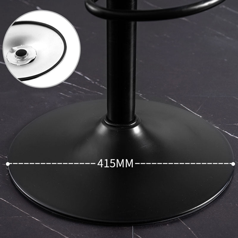 Contemporary Adjustable Height Footrest Barstool Matte Finish Upholstered Stool