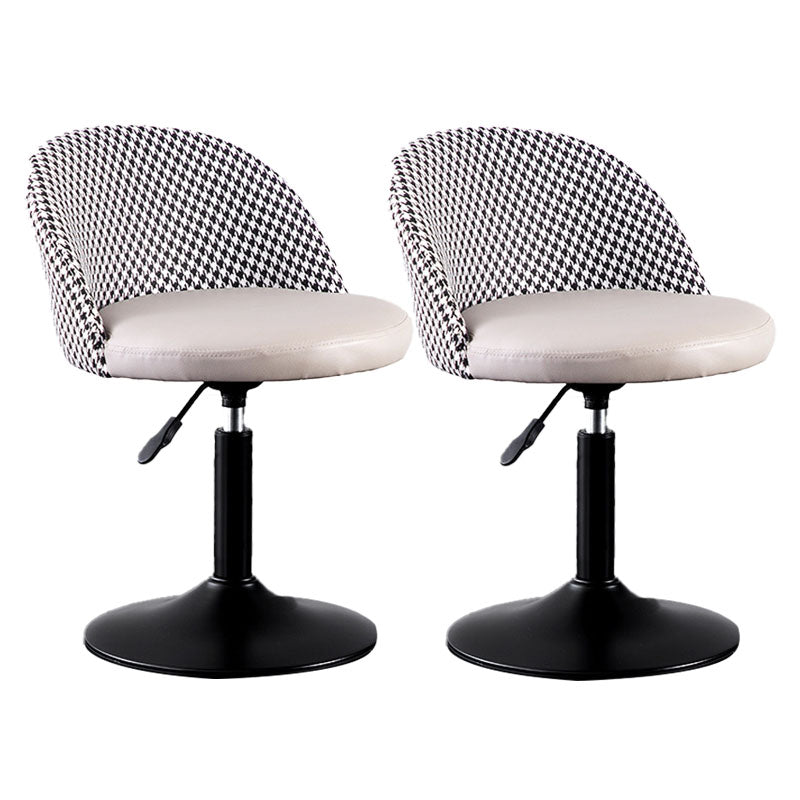 Contemporary Adjustable Height Footrest Barstool Matte Finish Upholstered Stool