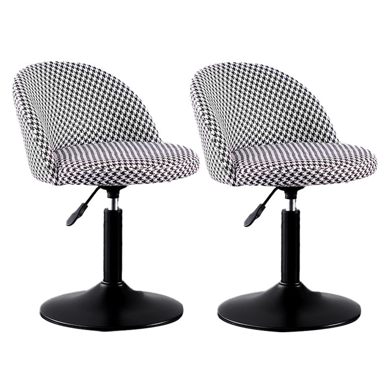 Contemporary Adjustable Height Footrest Barstool Matte Finish Upholstered Stool