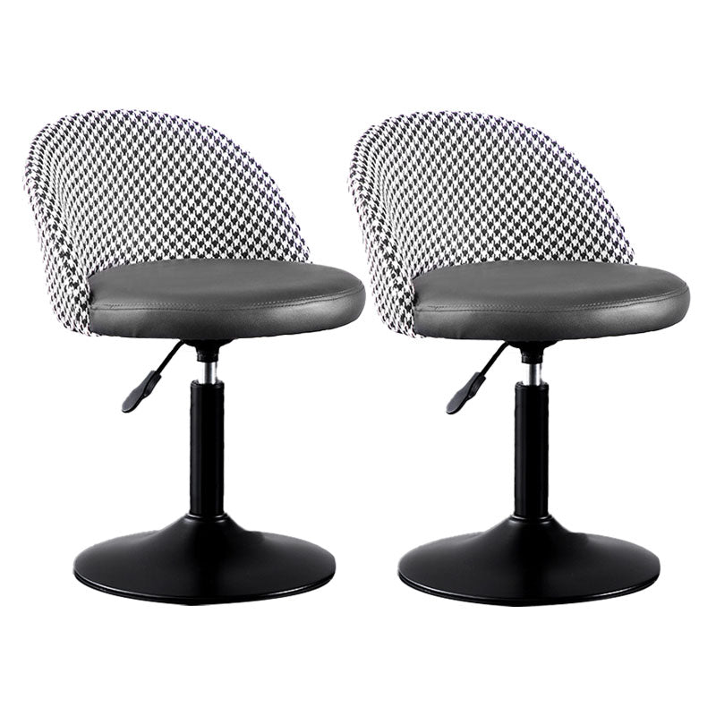 Contemporary Adjustable Height Footrest Barstool Matte Finish Upholstered Stool