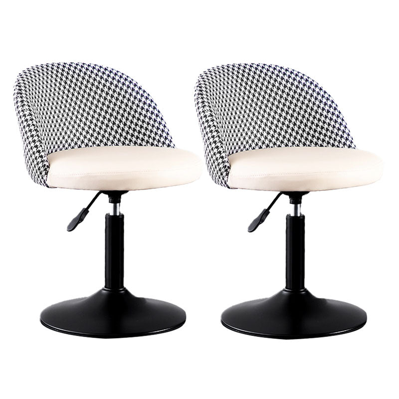 Contemporary Adjustable Height Footrest Barstool Matte Finish Upholstered Stool