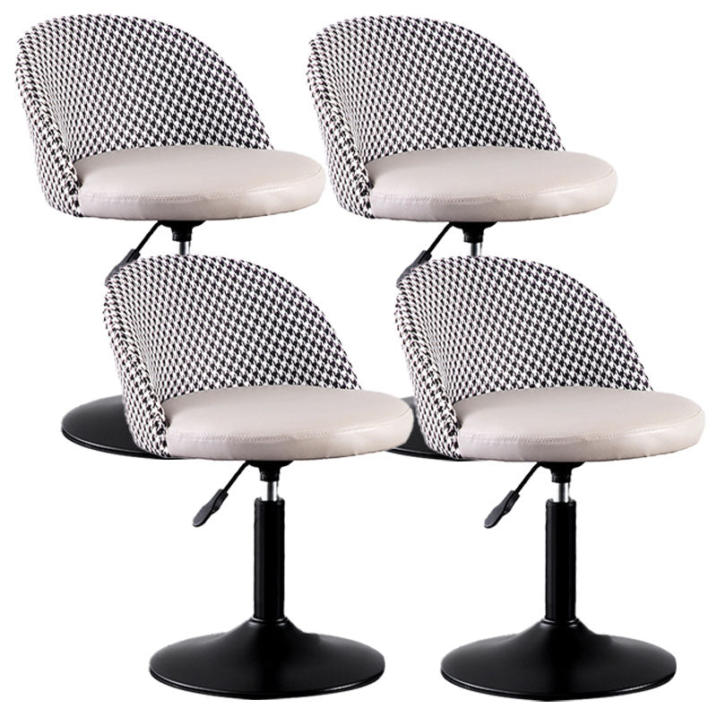 Contemporary Adjustable Height Footrest Barstool Matte Finish Upholstered Stool