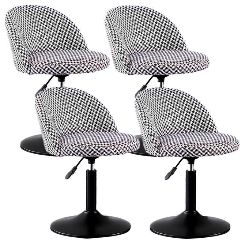 Contemporary Adjustable Height Footrest Barstool Matte Finish Upholstered Stool