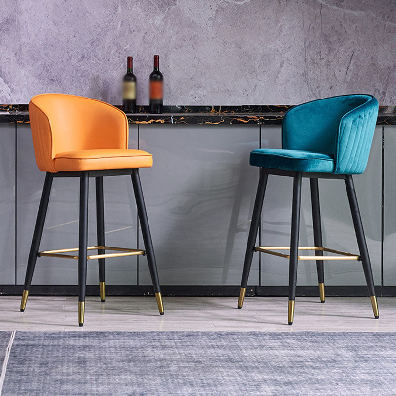 Scandinavian Footrest Home Stool Matte Finish Upholstered Bar Stools