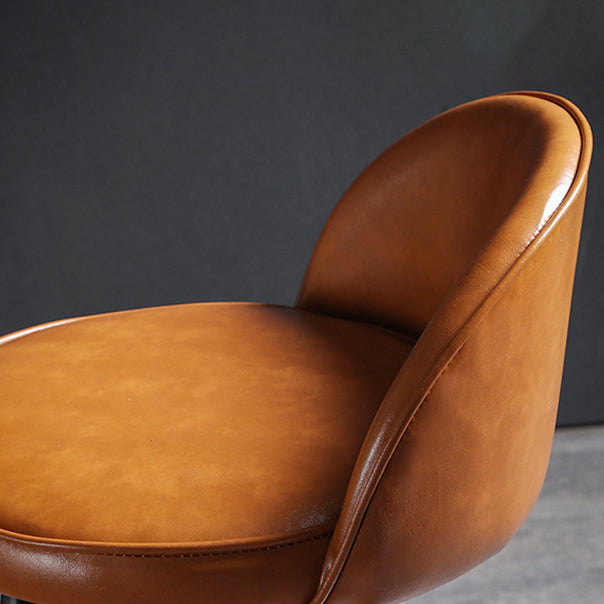 Contemporary Restaurant Footrest Stool Matte Finish Leather Barstool