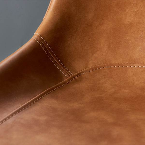 Contemporary Footrest Restaurant Stool Matte Finish Leather Barstool