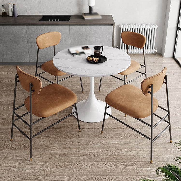 Modern 1/2/3/5 Pieces Dining Set Round Stone Dining Table for Kitchen