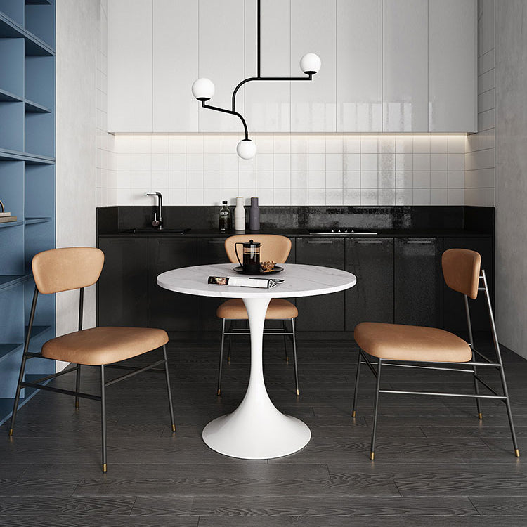 Modern 1/2/3/5 Pieces Dining Set Round Stone Dining Table for Kitchen