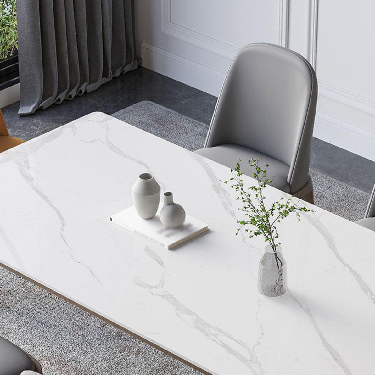 1/2/5/7 Pcs Sintered Stone Dining Room Set Table Furniture Set for Home