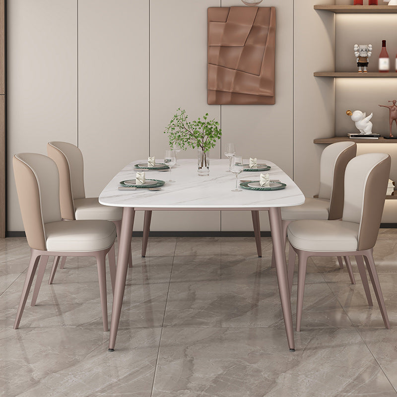 1/2/5/7 Pcs White Sintered Stone Dining Room Set Table Furniture Set for Home