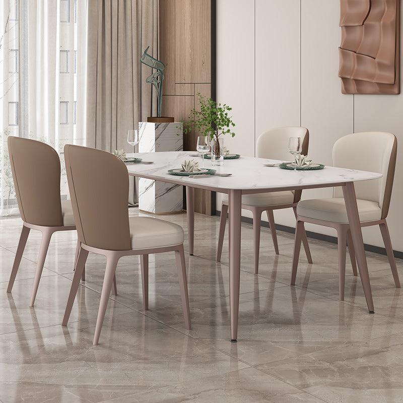 1/2/5/7 Pcs White Sintered Stone Dining Room Set Table Furniture Set for Home