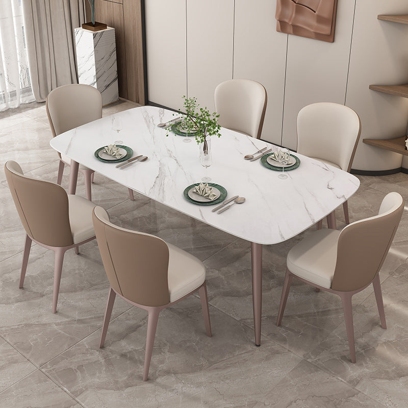 1/2/5/7 Pcs White Sintered Stone Dining Room Set Table Furniture Set for Home