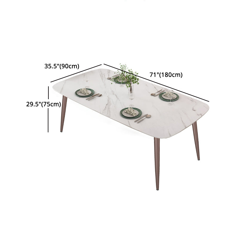 1/2/5/7 Pcs White Sintered Stone Dining Room Set Table Furniture Set for Home