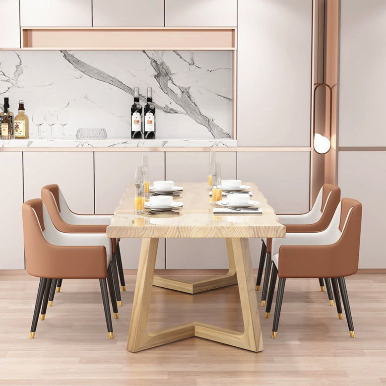 Modern 1/5/6 Pieces Dining Set Rectangle Pine Wood Dining Table for Dining Room