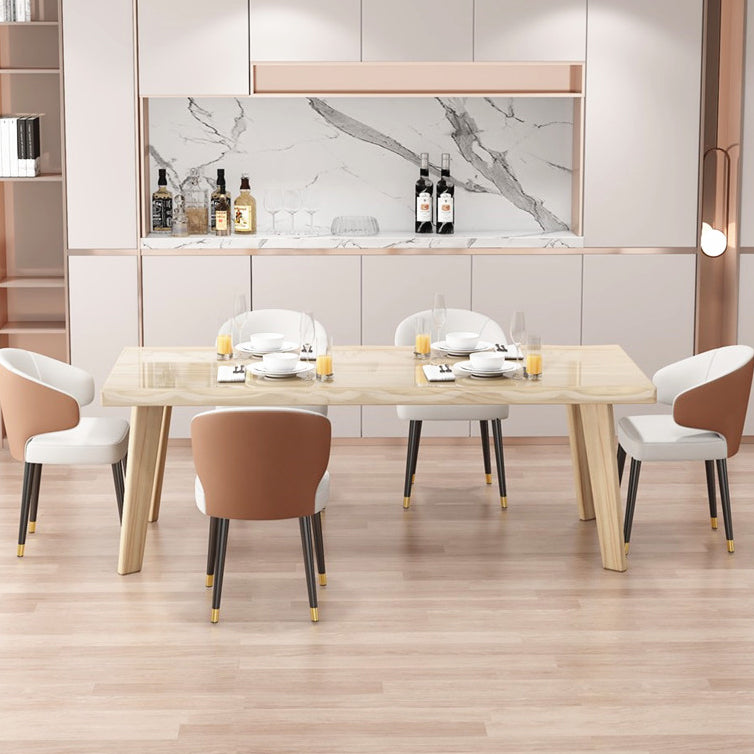 Modern 1/5/6 Pieces Dining Set Rectangle Pine Wood Dining Table for Dining Room