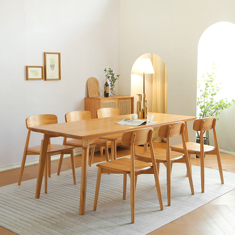 Modern 1/3/5/7 Pieces Dining Set Rectangle Pine Wood Dining Table for Dining Room