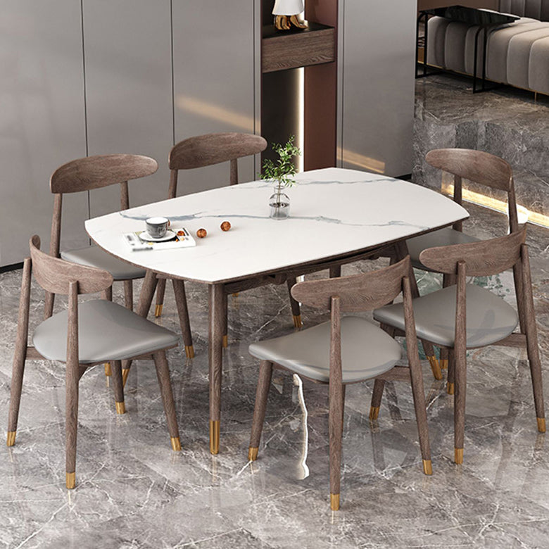 1/4/7 Pcs Table Furniture Set Dining Table Set with Sintered Stone Top for Home