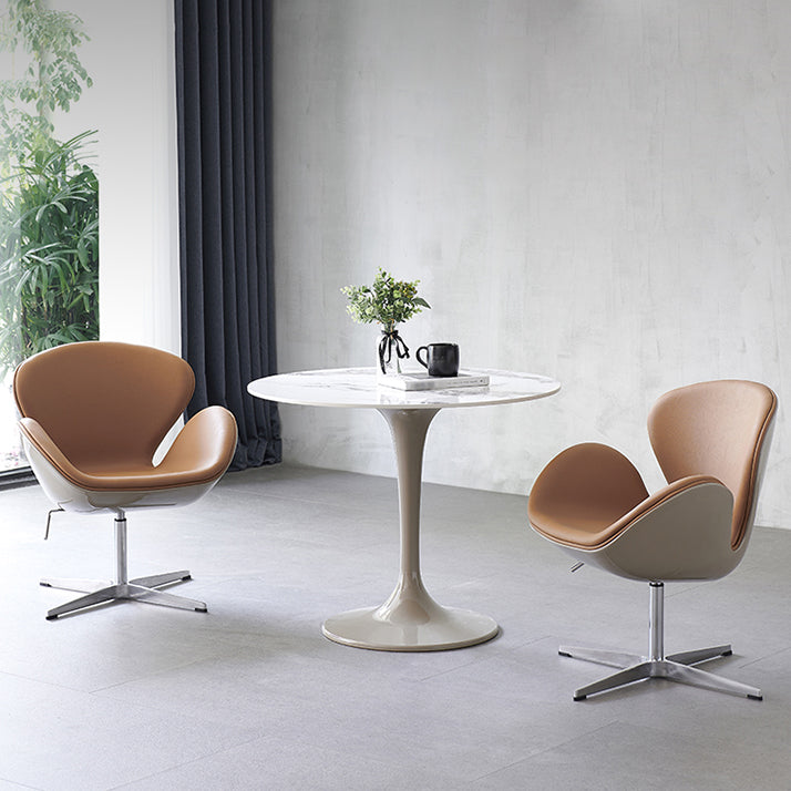 Modern 1/2/3/4/5 Pieces Dining Set Round Sintered Stone Dining Table Set