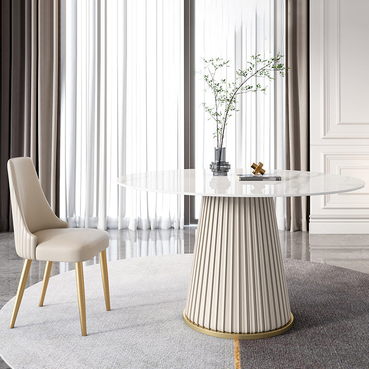 1/2/4/7 Pcs White Dining Table Set with Sintered Stone Top Table Furniture Set